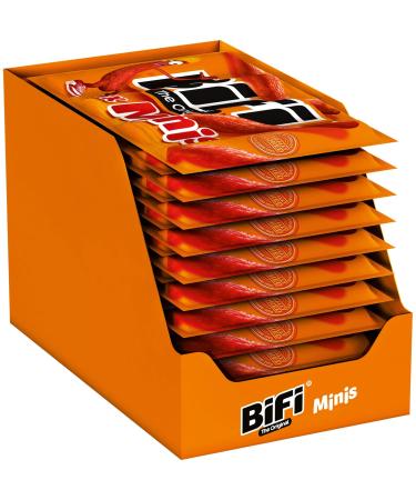 Bifi Original Junior - 20s Pack (20 x 4 x 10g) - Salami sticks - Original mini sausage snack to go - air -dried - for on the go in the office or in sports - with pepper coriander and garlic mini 80 x 10g