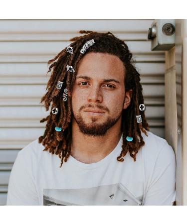 85Pcs Viking Norse Rune Beard Beads Hair Braids Dreadlock Skull Snake Wolf Turquoise Cross Accessories - Vintage Silver - Buy Online on SooperMarket.com