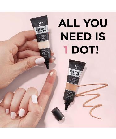 IT Cosmetics Bye Bye Under Eye Full Coverage Concealer 21.0 Medium Tan (W) - Waterproof Anti-Aging Formula for Dark Circles, Fine Lines, Redness & Discoloration - Natural Finish, 0.4 fl oz - Buy Online on SooperMarket.com