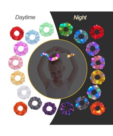 Anglecai LED Hair Scrunchies - 10 Colors Light Up Hair Bands with 3 Modes | Glow in the Dark Elastic Hair Ties for Women Girls - Buy Online on SooperMarket.com