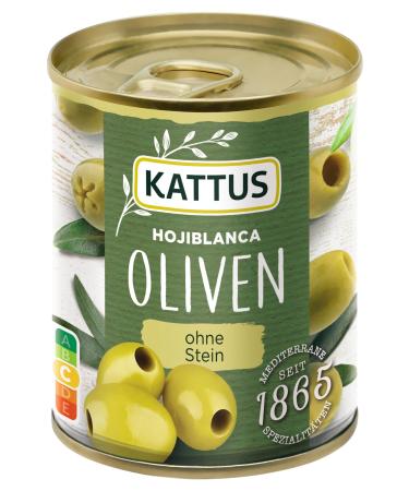 Kattus Spanish green olives pitted pack of 8 (8 x 200 g)
