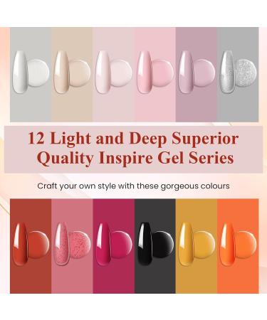 VANREESA Gel Nail Polish Kit with 36W UV Lamp - 12 Autumn Colors, Manicure Tools, Soak Off Gel, Starter Kit for Women - Aurantium, Lilac, Baby Pink - Gift for Her - Buy Online on SooperMarket.com