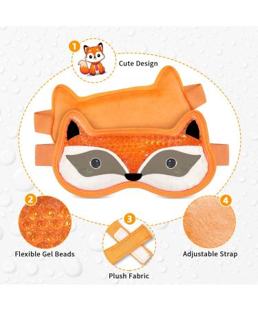 Adorable Cooling Eye Mask Gel - Reusable Hot Cold Therapy for Puffiness Dark Circles Eye Bags & Dry Eyes - Soft Plush Backing - Post Surgery & Migraine Relief #09 Orange - Buy Online on SooperMarket.com