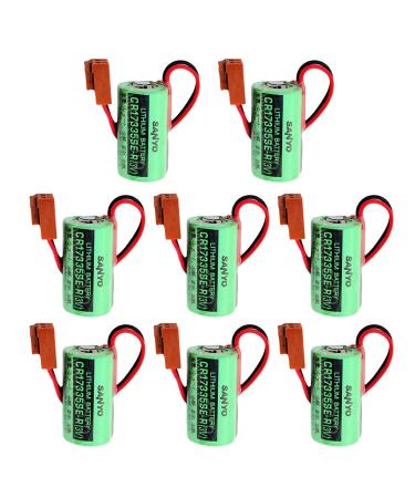8 Pcs 3V 1800mAh PLC Replacement Battery with Plug for SANYO CR17335SE-R