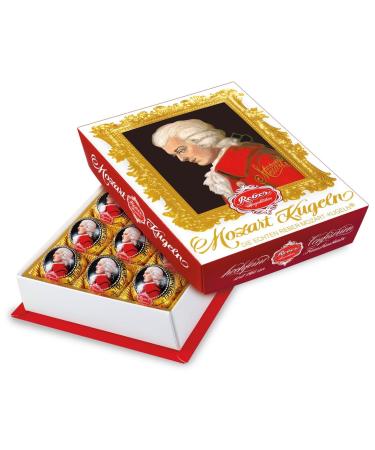 Vine Mozart balls baroque 12 pack mozart balls made of dark chocolate filled with pistachio marzipan almonds and hazelnut nougat 240g (12 Mozart balls)