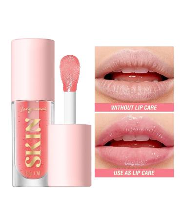 BANGFENG Hydrating Lip Oil - Plumping Tinted Gloss for Long Lasting Moisture - Strawberry Pink - Buy Online on SooperMarket.com