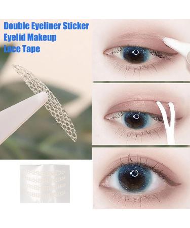 360pcs Lace Eyelid Lifter Tape Invisible Fiber Double Eyelid Tape Stickers Roll Lace Mesh S Shape Water Adhesive Eyelid Stickers for Droopy Uneven (with Fork Rods and Tweezers) - Buy Online on SooperMarket.com