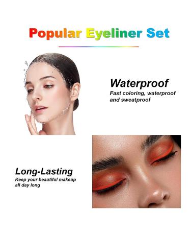 12 Colors Matte Liquid Eyeliner Set - Long Lasting Waterproof Eye Liner Pen - Colored Eyeliner Pencil for Bright and Colorful Look - Buy Online on SooperMarket.com