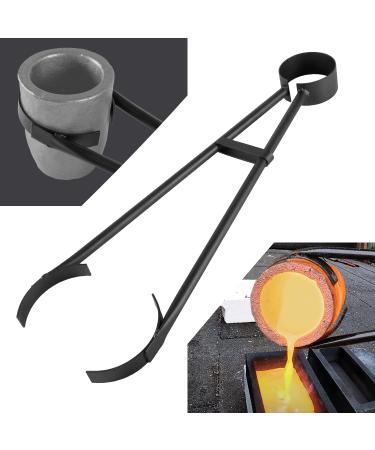 26" Foundry Crucible Flask Tongs for Graphite Refinery Crucibles for Gold Silver Copper Metal Melting Casting Refining Tool