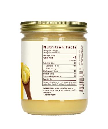 Banyan Botanicals Organic Grass-Fed Ghee 13.4 oz - Non-GMO Gluten-Free Cooking & Baking Oil Alternative - Buy Online on SooperMarket.com