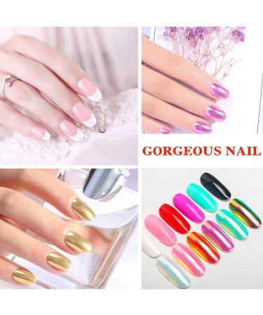 Mermaid Neon Chrome Nail Powder Kit - Gradient Glitter Pigment for Gel Nails - 2Pcs Set with Nail Sponge Brush - Nail Art Decoration - Buy Online on SooperMarket.com