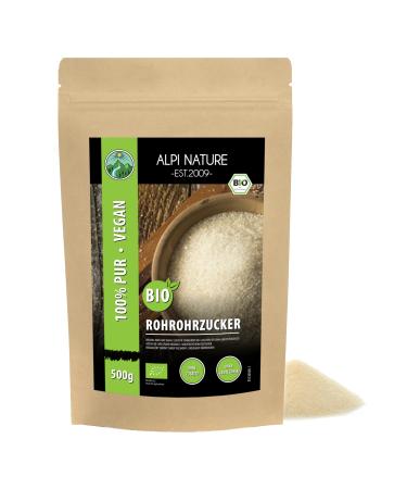 Organic raw cane sugar (500g 1.1lb) organic raw cane sugar brown sugar raw and 100% natural whole cane sugar without additives