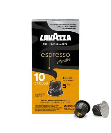 Lavazza Espresso Maestro Lungo Light Roast Coffee Capsules Compatible with Nespresso Original Machines Sweet and Aromatic 100% Arabica espresso lungo floral and fruit notes (100 pack)