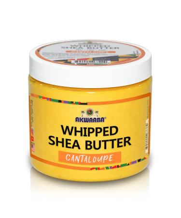 AKWAABA Whipped Shea Butter (Cantaloupe) 12 oz - Body & Hair Moisturizer with Raw Shea Butter - Rich in Vitamins A & E - Natural Yellow - Buy Online on SooperMarket.com