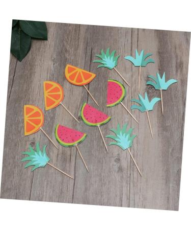 ibasenice 144 pcs kids decor cake toppers cake decorations fruit decor hawaiian decor Hawaii fruit toppper Hawaii toppper Hawaii cupcake toppper decorate top hat Insert card the summer child - Buy Online on SooperMarket.com
