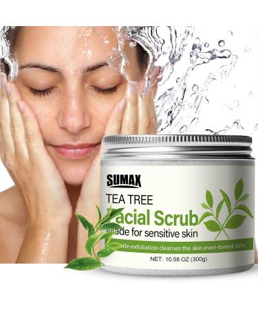 Tea Tree Facial Scrub for Sensitive Skin - Gentle Exfoliation Natural Face Scrub Vegan & Cruelty-Free - 10.58 oz - Buy Online on SooperMarket.com
