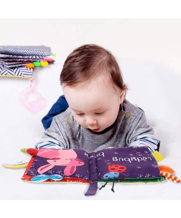 SOSPIRO Baby Cloth Book for Toddlers - Soft 3D Animal Tails, Safe & Non-Toxic - Early Learning & Gifts for 0-3 Year Olds - Rabbit Design - Buy Online on SooperMarket.com