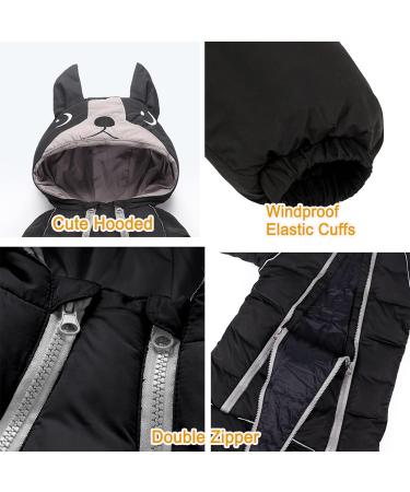 JiAmy Baby Boys' Snowsuit Romper Winter Hooded Jumpsuit | Black | 9-12 Months - Buy Online on SooperMarket.com