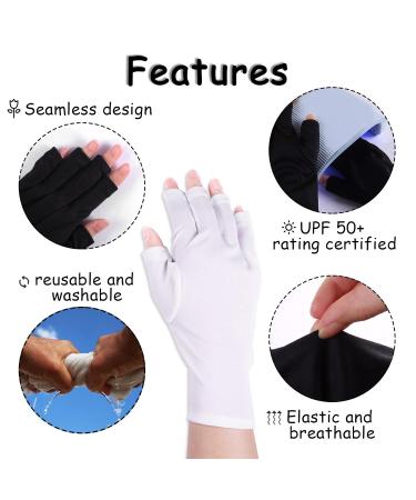 SIUSIO Anti UV Shield Glove - UV Protective Sleeves Fingerless Glove for Gel Manicures protect Hands from LED Lamps Nail Dryer Professional Protection Tool for Skin Care Nail Art Microfiber White - Buy Online on SooperMarket.com