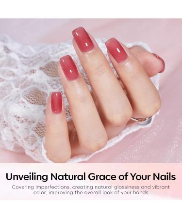 Modelones Jelly Gel Nail Polish 6 Colors Nude Gel Polish Milky White Pink Red Gel Neutral Nail Art Design Translucent Gel Nail Kits Soak Off LED Nail Gel Manicure DIY Salon Jelly Pink Red - Buy Online on SooperMarket.com