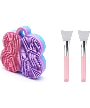 Silicone Cleansing Brush - Pink & Purple Dual-Sided Exfoliating Tool for Women | Gentle Skin Care & Deep Cleaning - Buy Online on SooperMarket.com