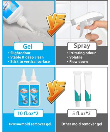 Deuvuo Mould Remover Gel UK 280g 2 Pack Mold And Mildew Remover Gel With Brush For Washing Machine Mould Extreme Gel For Bathroom Painted Walls Tiles Ceiling Window Seals Wood (10 Fl Oz) 140 ml (Pack of 2) - Buy Online on SooperMarket.com
