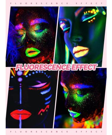 Kalolary Glow in the Dark Neon Eyeshadow Palette - 24 Colors, UV Glow, Matte & Glitter, Highly Pigmented, with 4 Brushes - Buy Online on SooperMarket.com