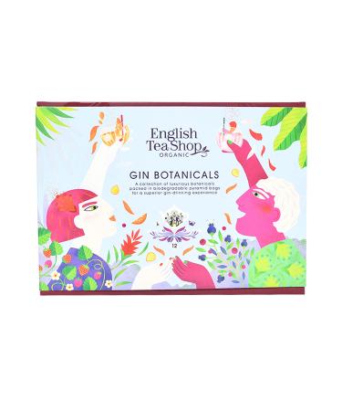 English Tea Shop Organic Gin Botanicals - 12 Pyramid Tea Bags Gift pack with 3 different Natural Botanical Blends
