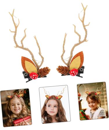 minkissy 2 Pairs Christmas Glow Barrette Winter Hair Barrettes Christmas Hair Clips for Women Pine Cone Berry Hairpins Led Deer Antlers Hair Clips Hair Bands Resin Elk Miss Pine Cones - Buy Online on SooperMarket.com