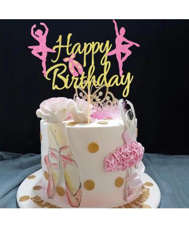 Arthsdite 1Pc Ballet Happy Birthday Cake Topper Ballerina Girl Dancing Cake Supplies Ballerina Girl's Birthday Party Decorations Ballet Dancer Cake Topper M - Buy Online on SooperMarket.com