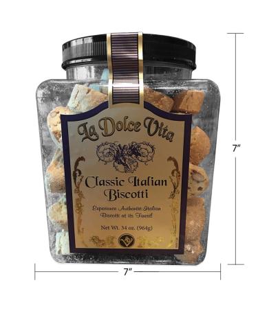 Nonni's La Dolce Vita Almond Cantucci Biscotti - Authentic Italian Cookies - 34 oz Jar - Buy Online on SooperMarket.com