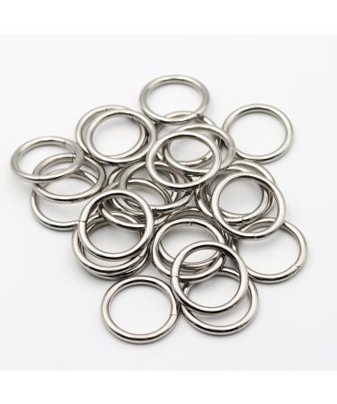 JWBIZ 30 Pcs Metal O Rings Heavy-Duty Extra Thick 3.8mm Thickness for Sewing Keychains Belts and Dog Leash (1 inch, Silver) 1 inch Silver