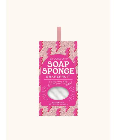 Studio Oh! Charged Up Body Soap Sponge Grapefruit 2-in-1 Body Wash Infused Shower and Bath Sponge Up to 40 Washes