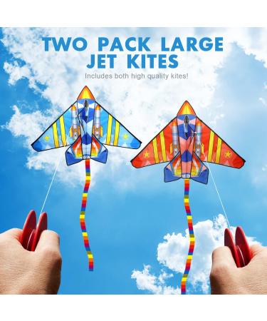 TOY Life 2 Pack Airplane Kites for Kids | Easy-to-Fly Large Beach Kite Set | Ideal Outdoor Gift for Children - Buy Online on SooperMarket.com