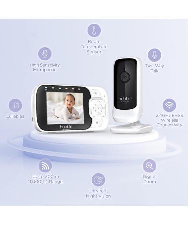Hubble View+ 2.8 Baby Monitor with Camera | Pan Tilt Zoom | Night Vision | Room Temperature Monitor | 2-Way Talk | 1000ft Range | No Wifi | Sound Level Indicator - Buy Online on SooperMarket.com