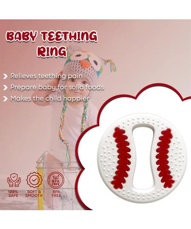 Soothing Silicone Baseball Teether - BPA-Free Teething Toy for Babies - Buy Online on SooperMarket.com