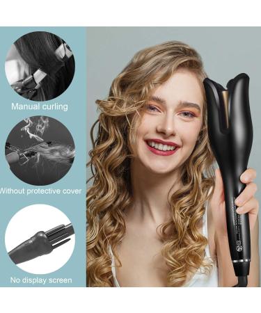 MIUOPUR Automatic Hair Curling Iron - Smart Auto Rotating Curling Wand with Ceramic Ionic Barrel & Temperature Display - Professional Styling Tool in Black - Buy Online on SooperMarket.com