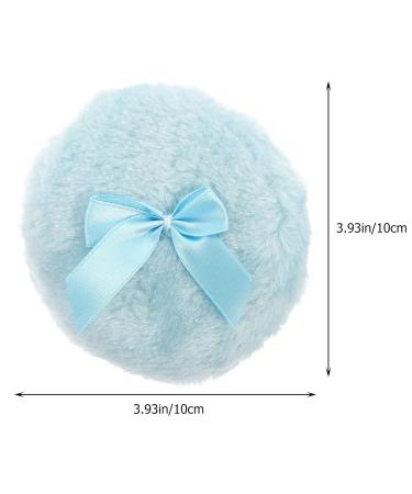 Buy Beavorty Large Fluffy Powder Puff Set - 3 Round Loose Powders with Ribbon Bow Handle | Sky Blue - Perfect for Face & Body - Buy Online on SooperMarket.com