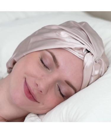 100% Mulberry Silk Sleep Cap | Breathable 2-Layer Night Bonnet for Haircare | Pink Nightcap - Buy Online on SooperMarket.com
