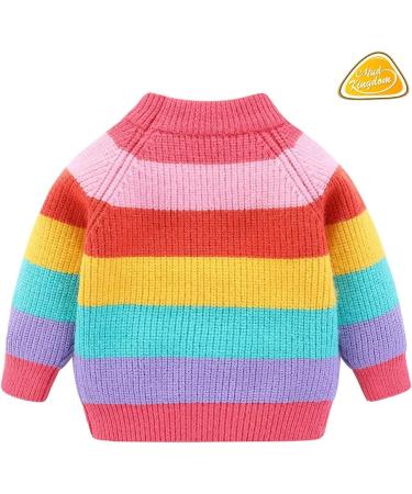 Mud Kingdom Baby Girl Rainbow Stripe Sweater Pullover - Pink 18-24 Months - Buy Online on SooperMarket.com