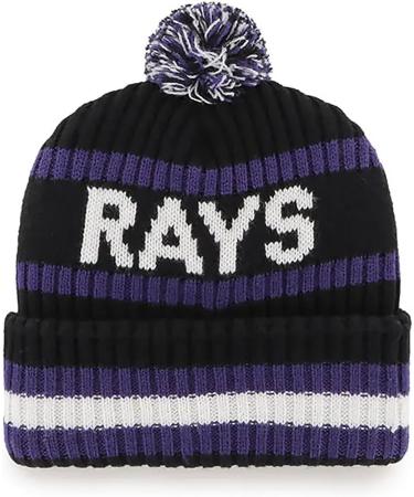 47 Tampa Bay Rays Cooperstown Bering Cuff Knit Stretch Beanie - Black Team Color Logo - Unisex - Buy Online on SooperMarket.com