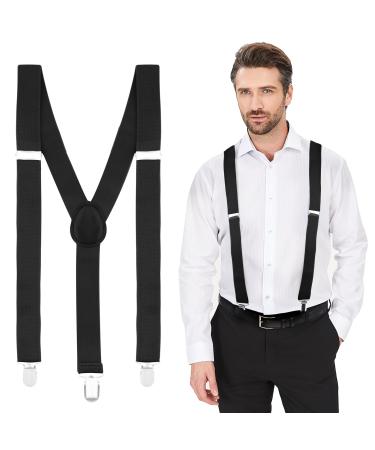 Yetuab Suspenders Men and Women Suspenders Men Extra Strong Suspenders for Work Trousers Ski Pants Black
