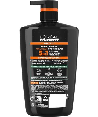 L'Or al Men Expert Pure Carbon Shower Gel Large XXL 1L (Pack of 2) Pure Carbon 1 l (Pack of 2) - Buy Online on SooperMarket.com
