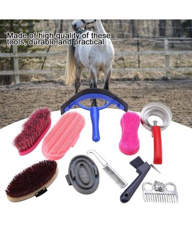 Professional 10-Pc Vier Horse Brush Set - Equestrian Grooming Kit for Horse Cleaning & Care - Buy Online on SooperMarket.com
