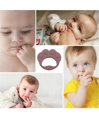 VESONE Dunkelpink Silicone Bite Rings for Babies & Toddlers - Food-Safe Sensory Toys Paw-Shaped Teething Tools - Buy Online on SooperMarket.com