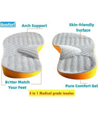 Goofort Orthotic Gel Insoles for Posture Correction and Foot Support - Gray, High Arch, Overpronation, Plantar Fasciitis - Women/ Men - Size 9-11 - Buy Online on SooperMarket.com