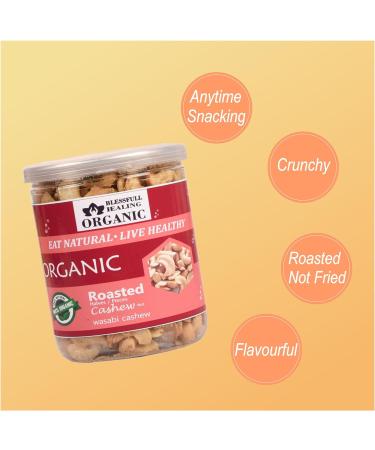 Blessfull Healing Organic Natural Vegan Wasabi Roasted Halves/Pieces Cashew Nuts Crunchy Kaju 250 Gram - Buy Online on SooperMarket.com