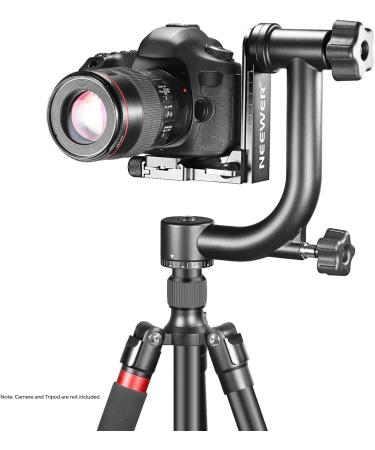 Neewer Professional Heavy Duty Metal Gimbal Tripod Head - 360 Degree Panoramic, 1/4'' Quick Release Plate, Bubble Level - for DSLR Cameras up to 30lbs - Buy Online on SooperMarket.com