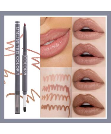 Nude Lip Liner Creamy Set - 4PC Vegan Cruelty-Free Matte Pencils with Brush - Precise & Define, Easy to Use - A01 - Buy Online on SooperMarket.com