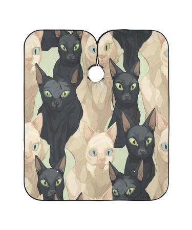 Kigai Cute Cats Barber Cape Professional Salon Hair Cutting Cape with Adjustable Snap Closure Waterproof Hairdressing Cape Haircut Cape for Men Women